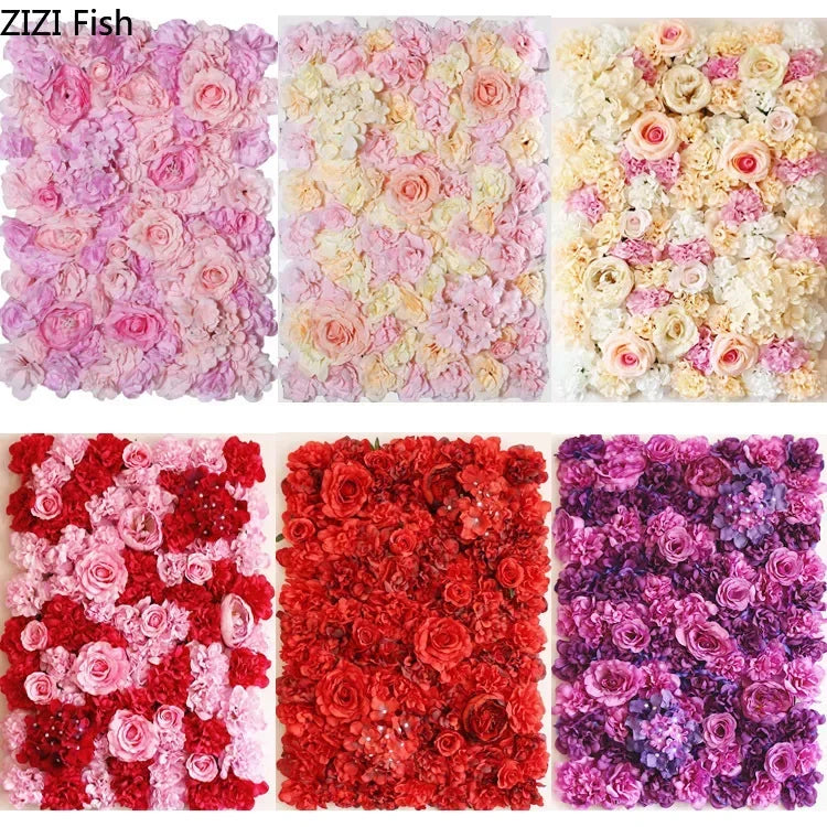 40X60CM Creative Artificial flower rose Flower wall wedding Artificial plants Background wall Christmas silk Modern decoration