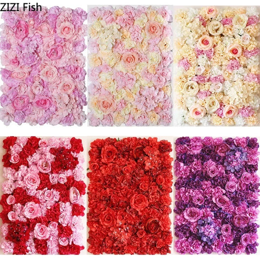 40X60CM Creative Artificial flower rose Flower wall wedding Artificial plants Background wall Christmas silk Modern decoration