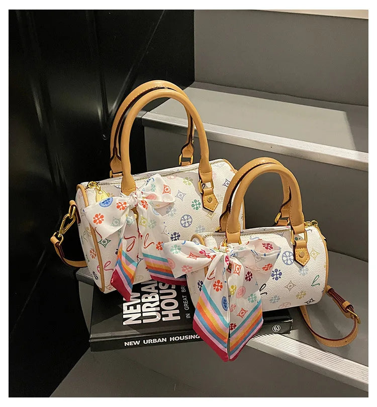 Borsa a Spalla Stile Boston 2026 Nuova Collezione Donna, Stampa Sensuale, Versatile, Borsa a Tracolla Singola a Cuscino, Design in Piccole Serie, Borsa a Mano