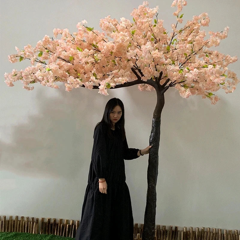 White artificial cherry blossom tree outdoor garden simulation cherry blossom tree wedding party hotel home decoration