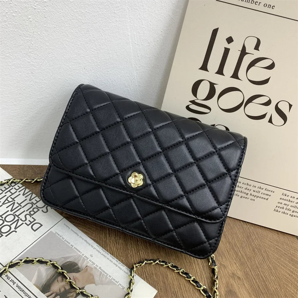 Borsa a Catena in Stile Tweed alla Moda, Nuova Borsa Quadrata Versatile, Borse di Nicchia, Borsa a Tracolla Singola per Donne