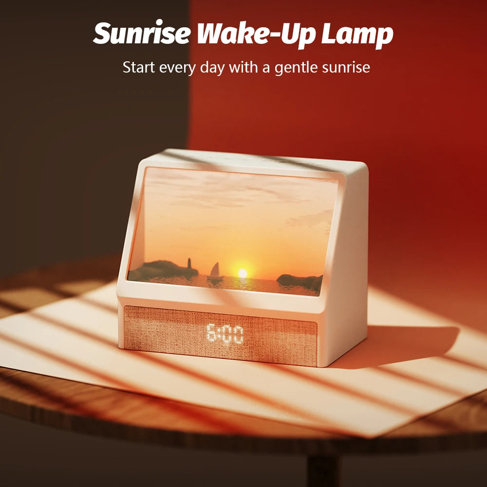 Despertador Sunrise, lámpara de noche con Bluetooth, decoración de mesa, luz de ambiente con mando a distancia y 5 niveles de brillo
