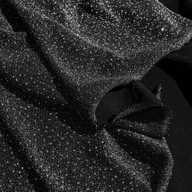 Tessuto Elasticizzato Vintage con Paillettes, Morbido e Delicato sulla Pelle, per Abiti da Sera e da Palcoscenico, Materiale per Artigianato e Abbigliamento, Vendita all'Ingrosso