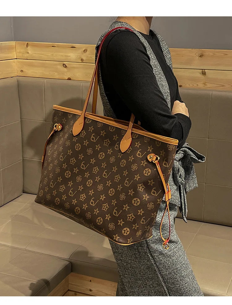 Elegante Borsa Fasciatoio in Pelle da Donna, Borsa a Tracolla Classica da Designer Parigino, Borsa a Spalla Grande Capacità da Donna, Popolare