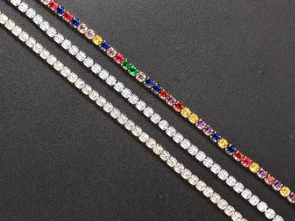 Collana girocollo semplice ghiacciata da tennis CZ per donna uomo catena corta in cristallo sul collo accessori tendenza Hip Hop gioielli OHN016