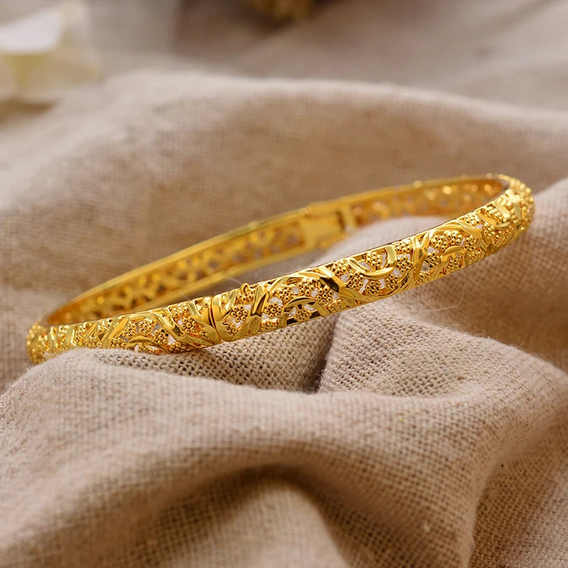 Bracciali Placcati Oro in Stile Dubai per Donne, Gioielli di Lusso per Matrimoni Arabi
