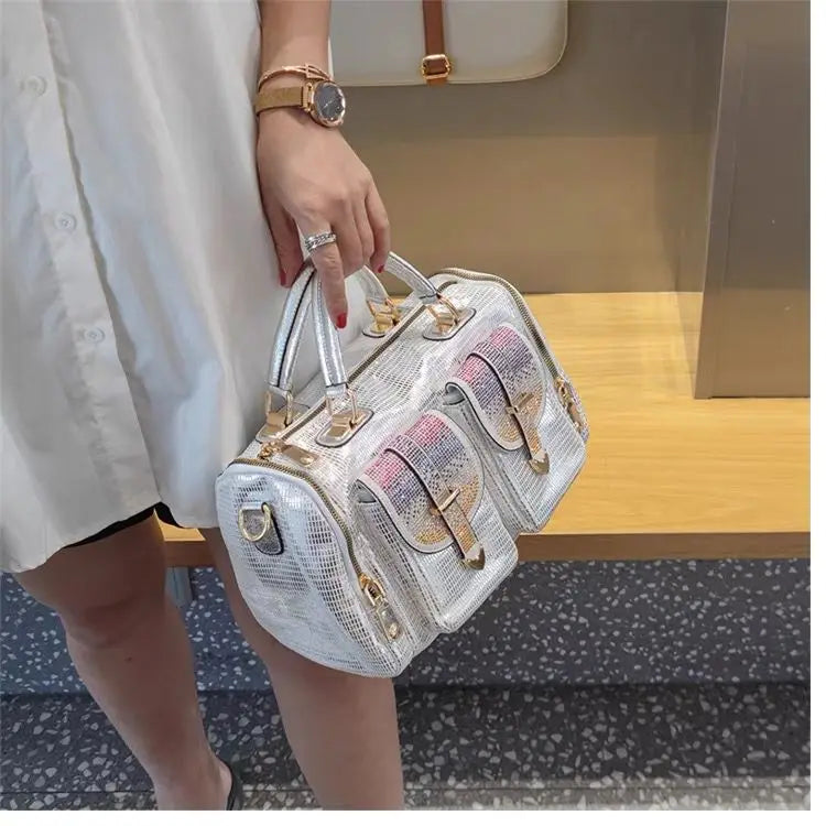 Moda casual ragazze rosa signora tasche borsa a tracolla tote borsa a mano da donna grande messenger tracolla messenger borsa da viaggio borsa