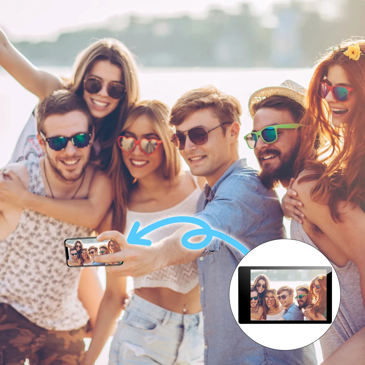 Wireless Vlog Mobile Magnetic Selfie Screen Using Phone Rear Camera for Selfie Vlog or Live Stream Compatible.