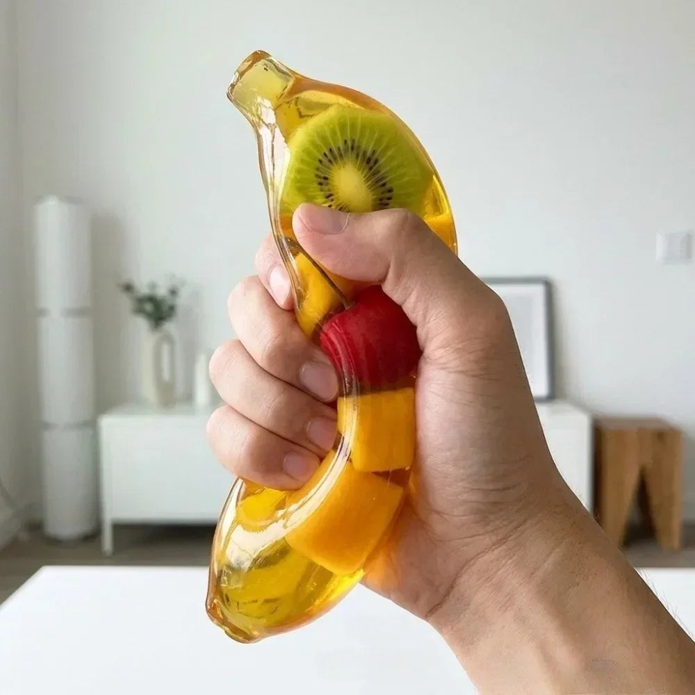 Bouncy Rebound Banana Form Squeeze Fidget Toy Maltose‑Filled Sensory Play Device Stress Calming Gadget for Grown‑ups