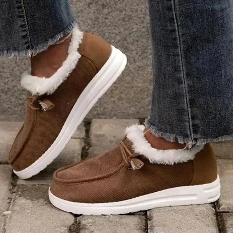 Mocassini caldi da donna inverno nuovi stivali da neve alla caviglia in peluche appartamenti scarpe casual in cotone da donna scarpe sportive con punta tonda solida da donna