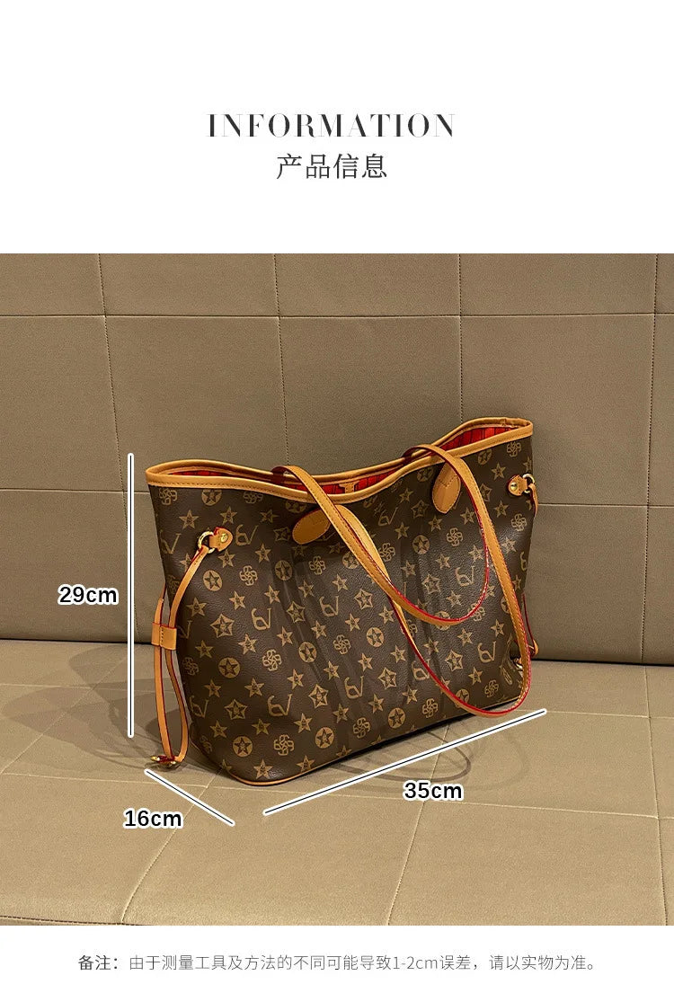 Elegante Borsa Fasciatoio in Pelle da Donna, Borsa a Tracolla Classica da Designer Parigino, Borsa a Spalla Grande Capacità da Donna, Popolare