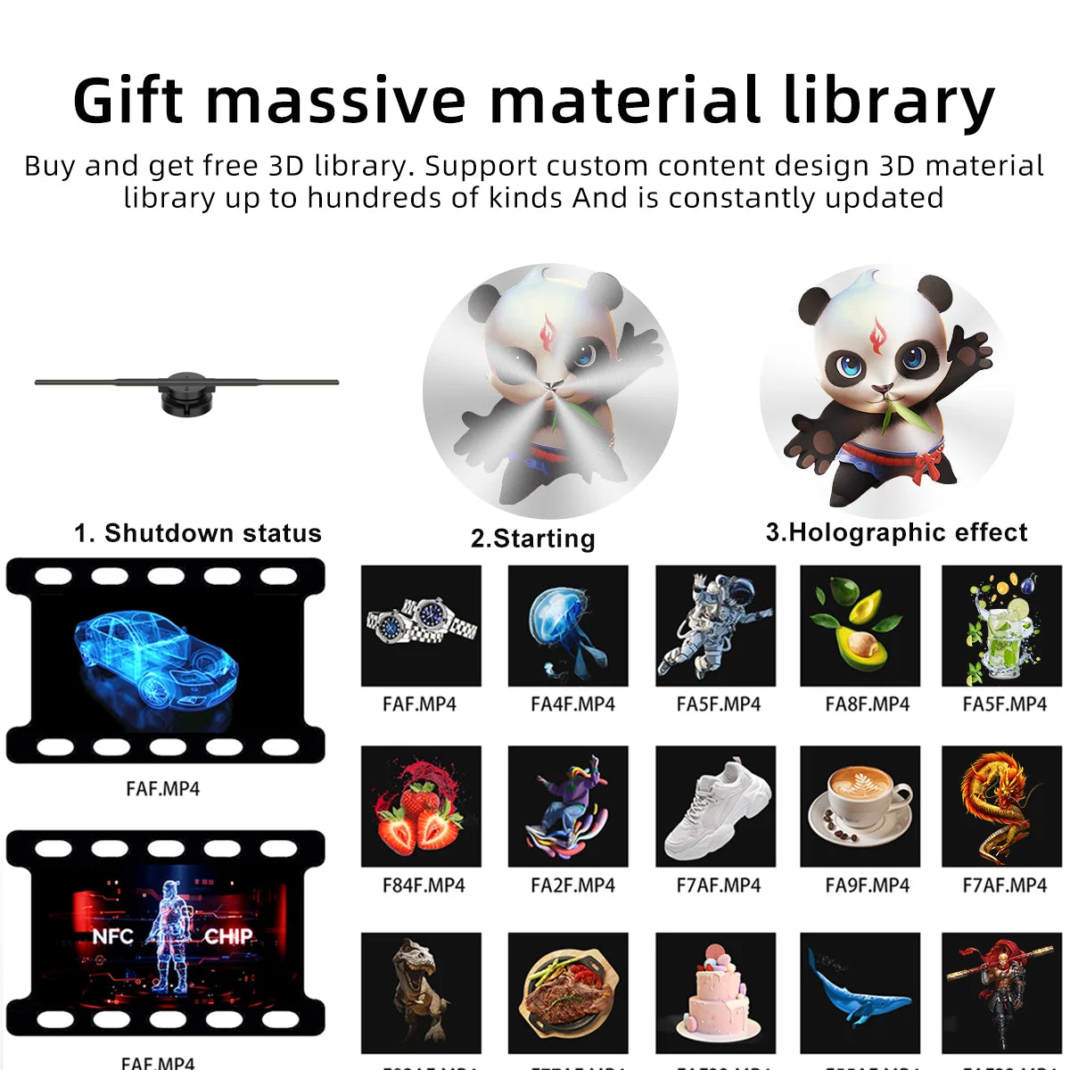 Outdoor Wall Mount Waterproof 3D Hologram LED Fan Display Single/Double Side Display 3D Hologram Advertising Equipment