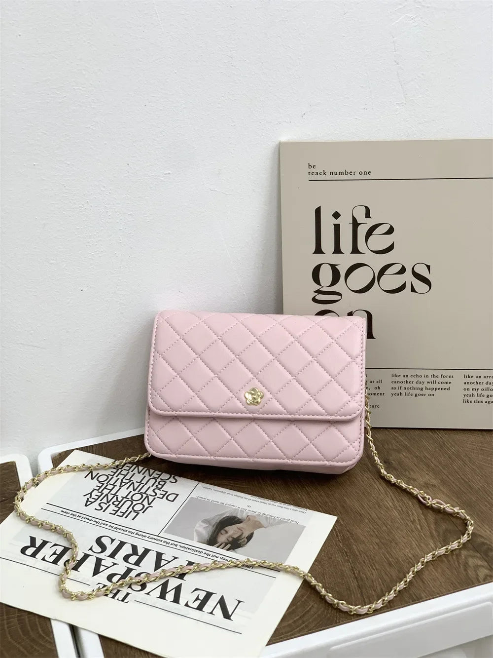 Borsa a Catena in Stile Tweed alla Moda, Nuova Borsa Quadrata Versatile, Borse di Nicchia, Borsa a Tracolla Singola per Donne