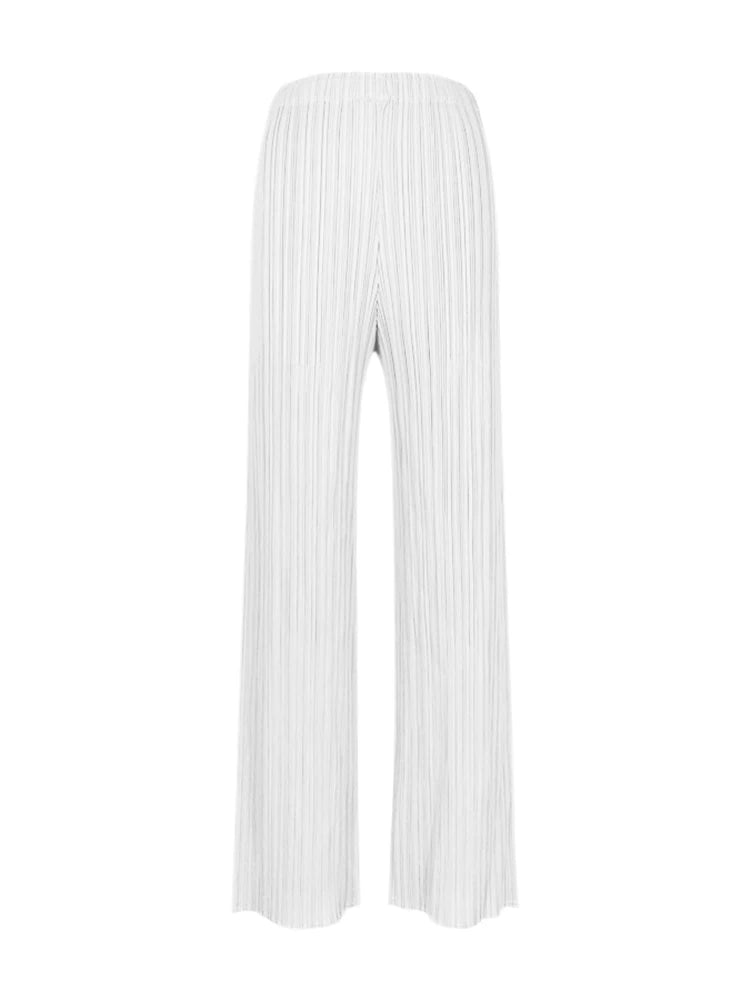 Pantaloni a vita alta a pieghe dritti larghi classici di design Miyake eleganti casual da donna primavera estate autunno disponibili
