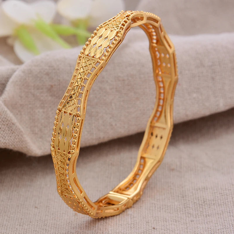 Bracciali Placcati Oro in Stile Dubai per Donne, Gioielli di Lusso per Matrimoni Arabi