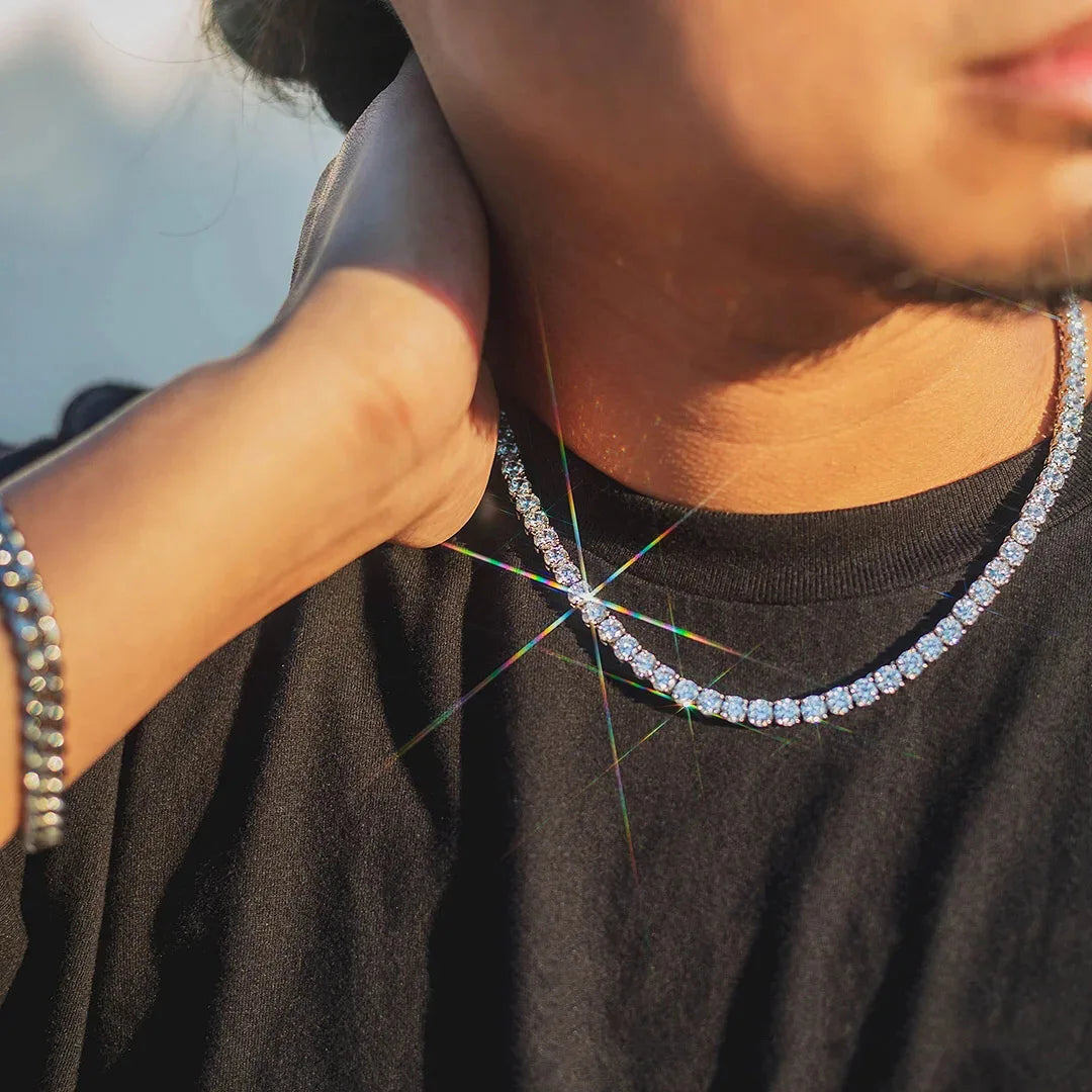 Collana girocollo semplice ghiacciata da tennis CZ per donna uomo catena corta in cristallo sul collo accessori tendenza Hip Hop gioielli OHN016
