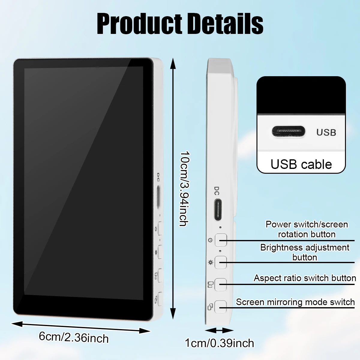 Wireless Vlog Mobile Magnetic Selfie Screen Using Phone Rear Camera for Selfie Vlog or Live Stream Compatible.