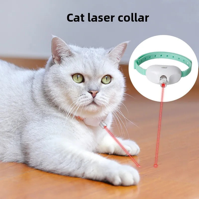 Adjustable Laser Cat Collar Interactive Toy Hands-Free Eye-Safe Red Light for Indoor Cats Dog Automatic Self-Play Toy