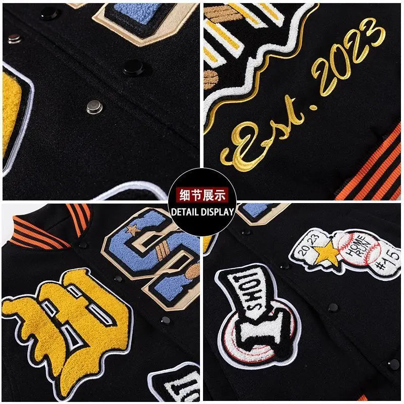 Uniforme da baseball ricamata per uomo Giacche bomber primavera autunno Giacche college vintage Capispalla da donna Abbigliamento uomo moda