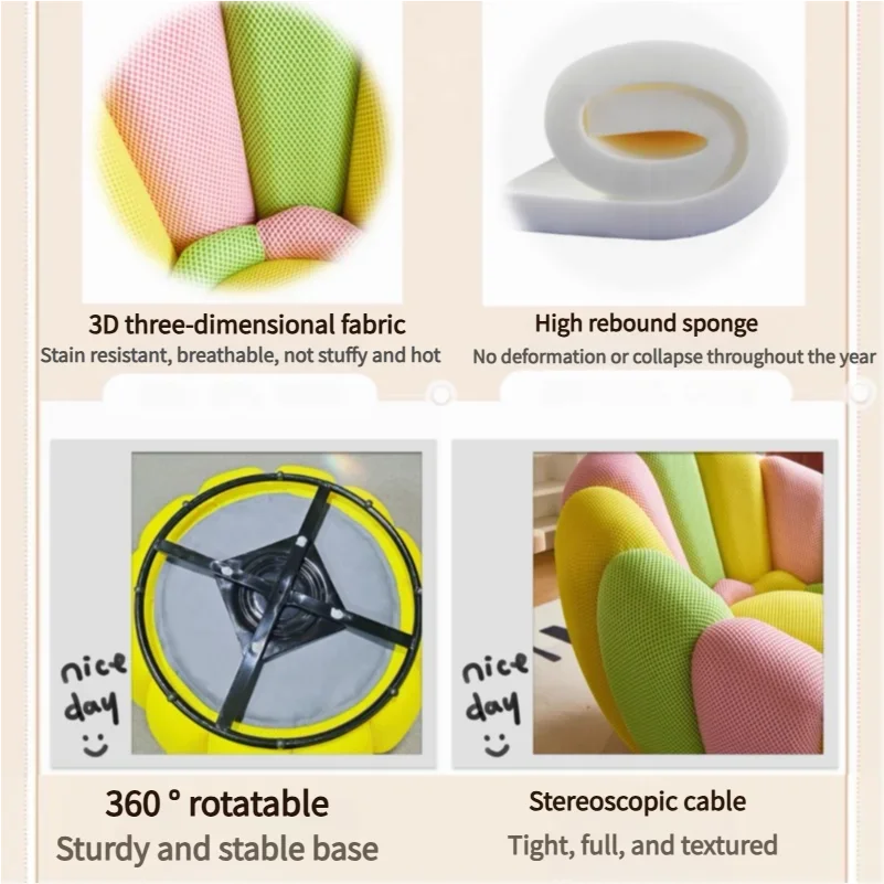 Nordic Cream Pumpkin-shape Lazy Sofa Chair, Rotating Creative Colorful Seat Can Lie Down and Sleep for Living Room Balcony Small