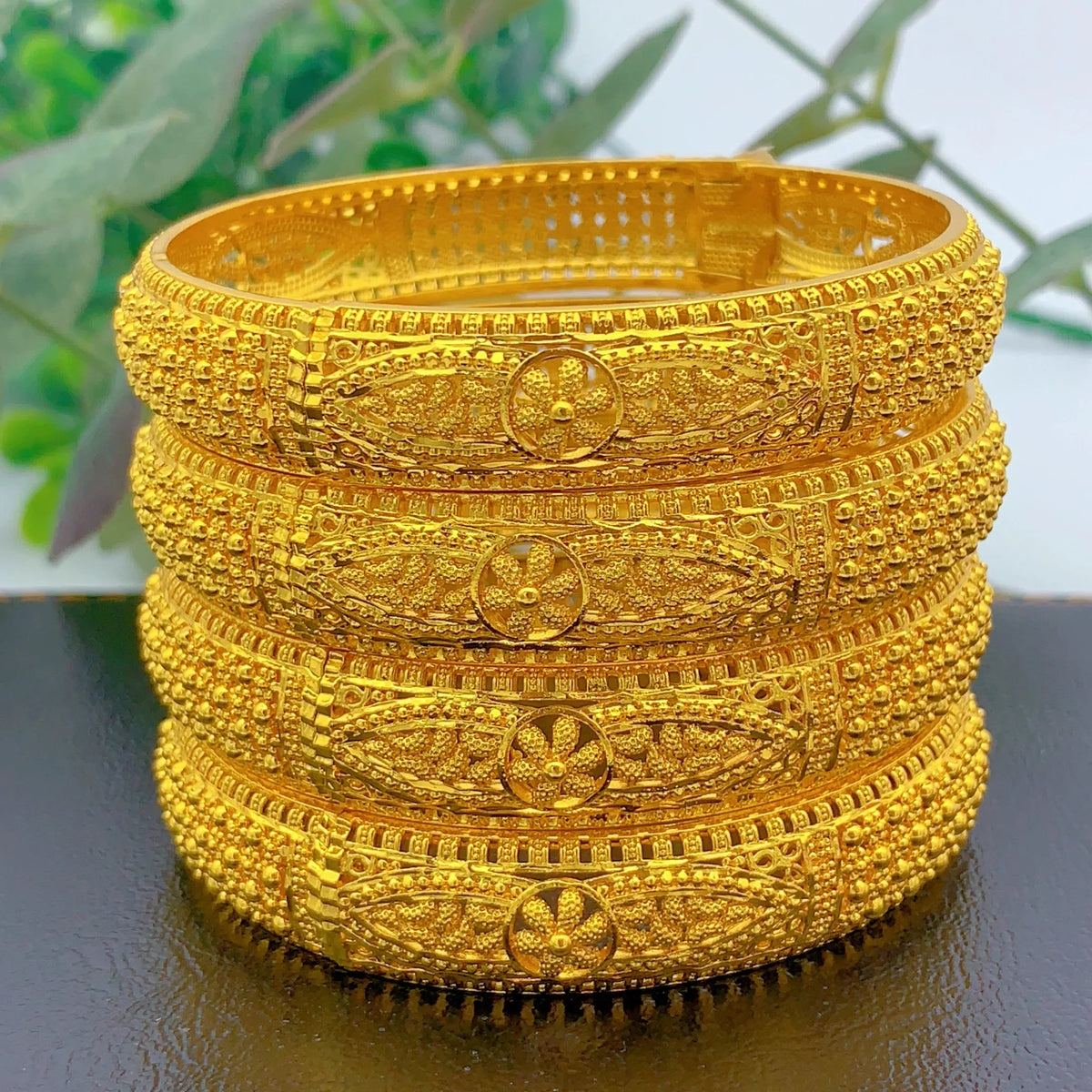 Bracciale di lusso in oro 24 carati di Dubai per donna, gioielli africani, bracciali indiani da matrimonio, bracciali cavi, regali per feste