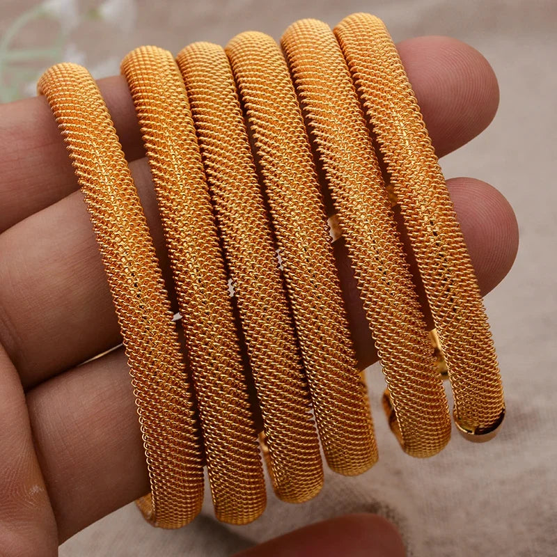 Bracciali color oro di Dubai per donne, bracciale etiope da sposa di Dubai, bracciale africano, gioielli arabi, bracciale con ciondoli dorati