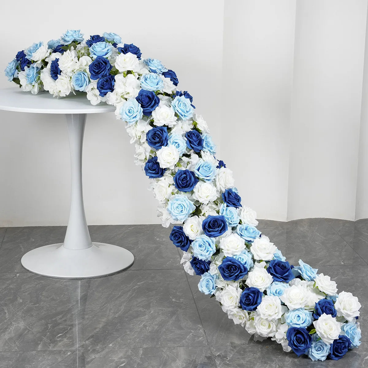 5D Luxury Artificial Flowers Wedding Decoration Table Long Runner Flower Row Floral Backdrop Arrangement Wall Arch Decor Props