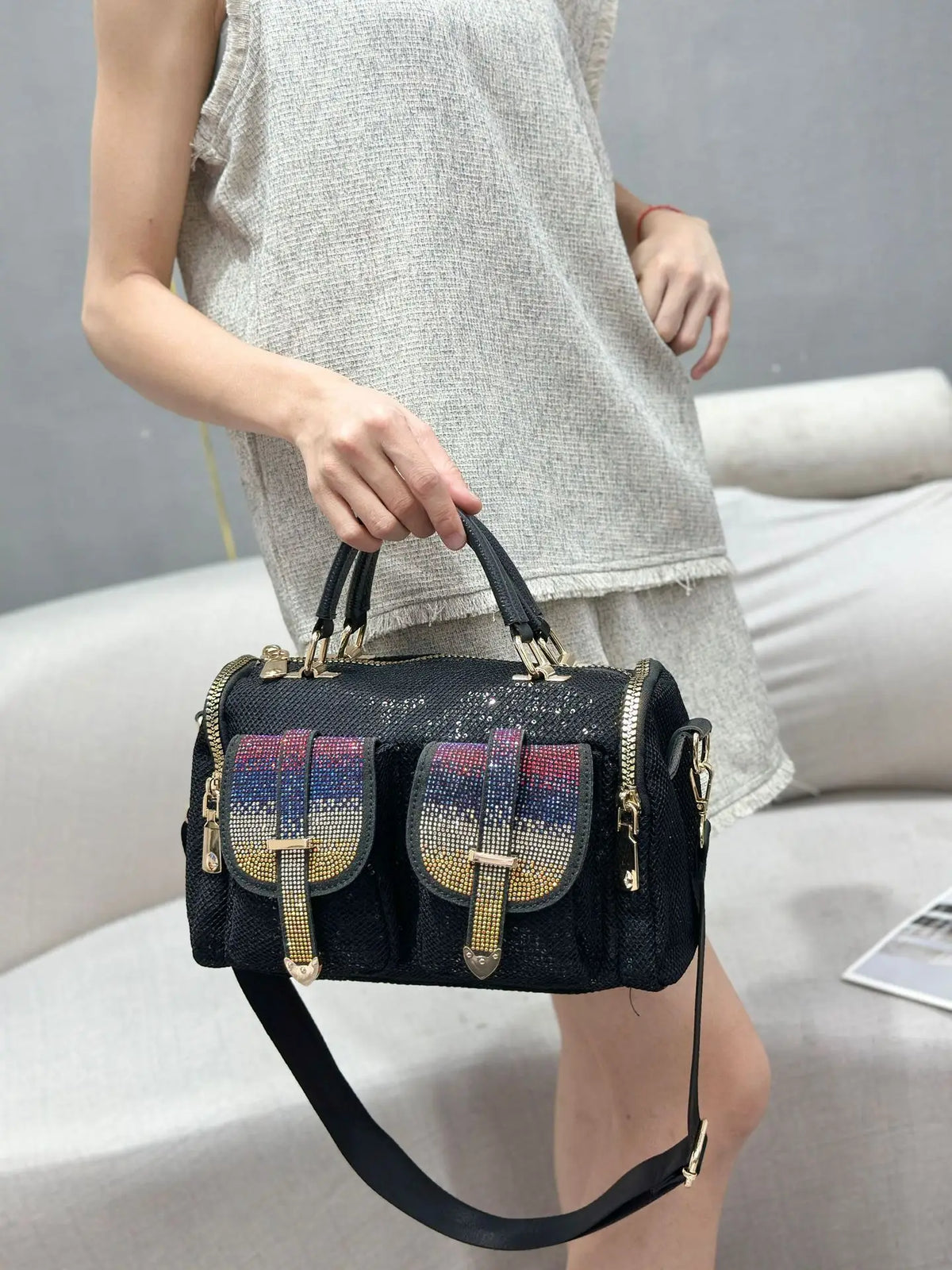 Moda casual ragazze rosa signora tasche borsa a tracolla tote borsa a mano da donna grande messenger tracolla messenger borsa da viaggio borsa