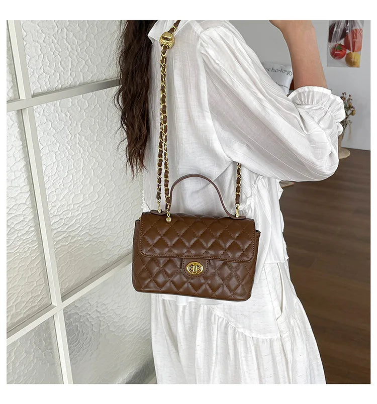 Borsa a Tracolla alla Moda con Catena, Stile Diamantato, Piccola Borsa a Spalla da Donna, Borsa di Lusso con Sensazione Elegante