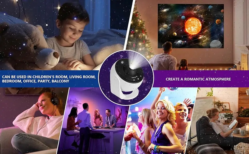 Bedroom Galaxy Projector Night Light HD Image Star Projector 13 Film Discs Kids Planetarium Projector 360° Rotation Galaxy Light