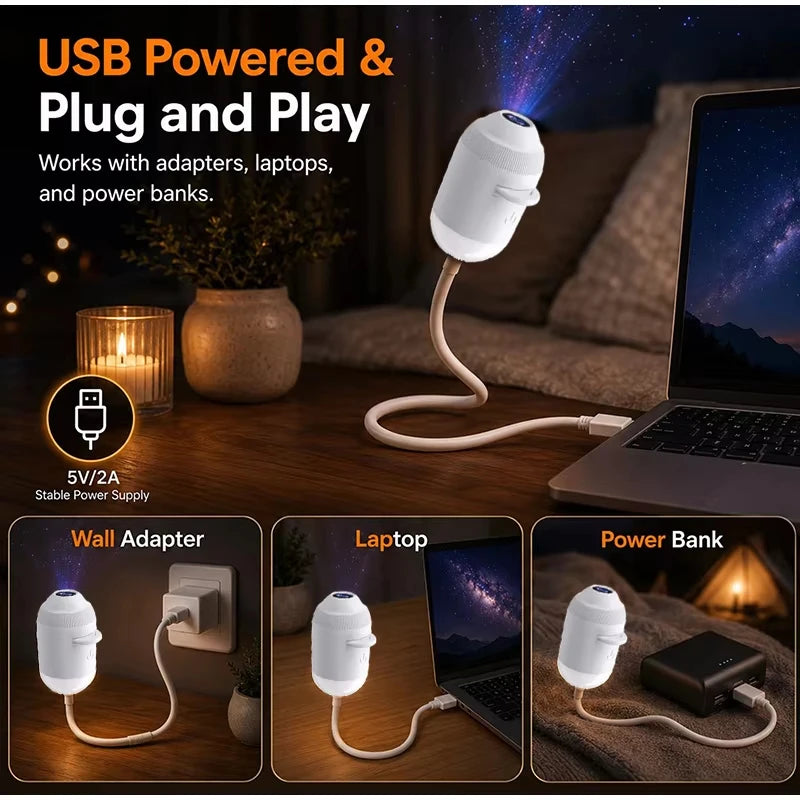 Proiettore Galassia USB Cielo Stellato 360°