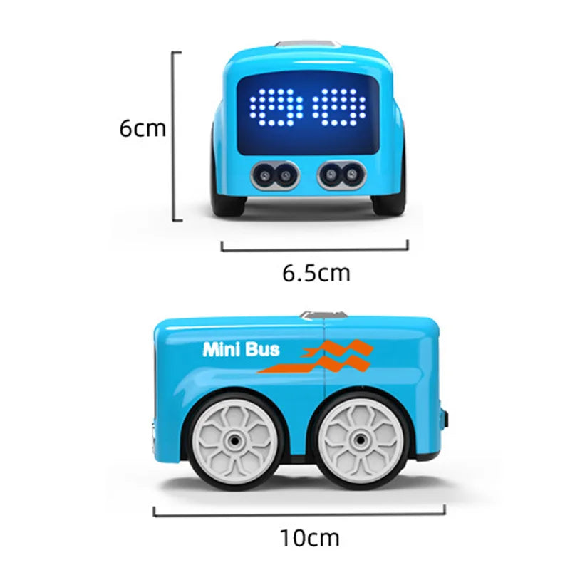 RC Magic Mini Bus Toy  Interactive Inductive Magic Follows Line Car Intelligent Smart Remote Control Cartoon Car Vehicle Toy