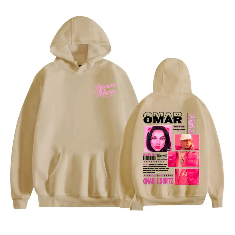Omar Courtz Primera Musa Felpe con cappuccio grafiche Uomo Donna Abbigliamento Felpa moda Hip Hop Harajuku Felpa con cappuccio in pile casual Streetwear