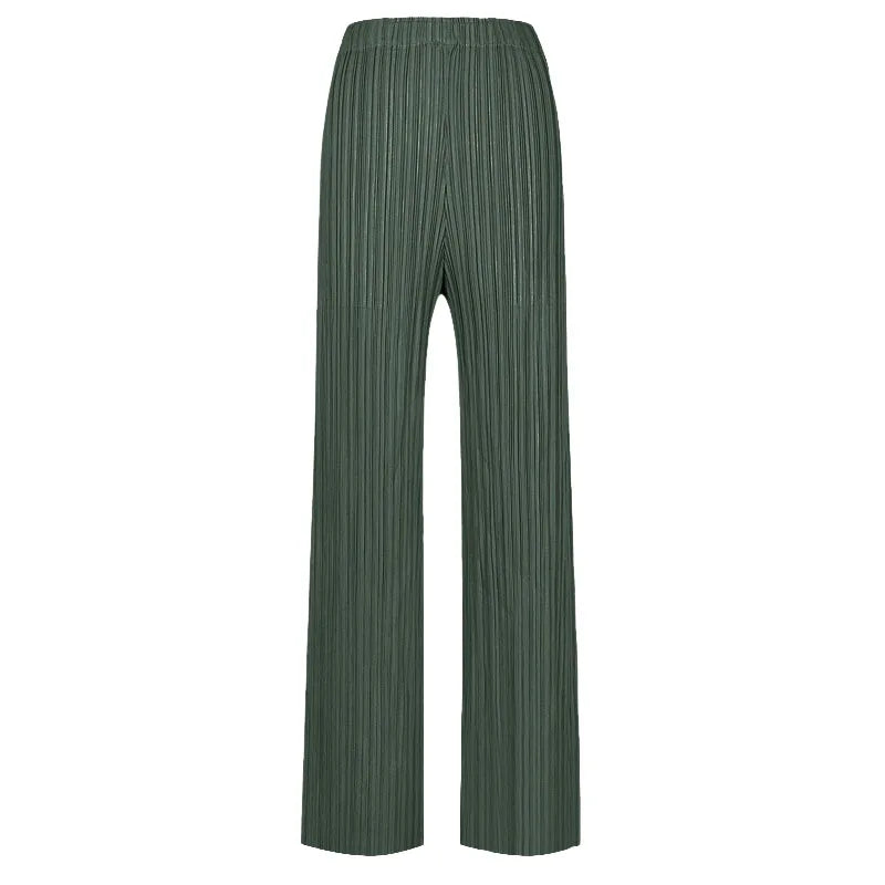Pantaloni a vita alta a pieghe dritti larghi classici di design Miyake eleganti casual da donna primavera estate autunno disponibili