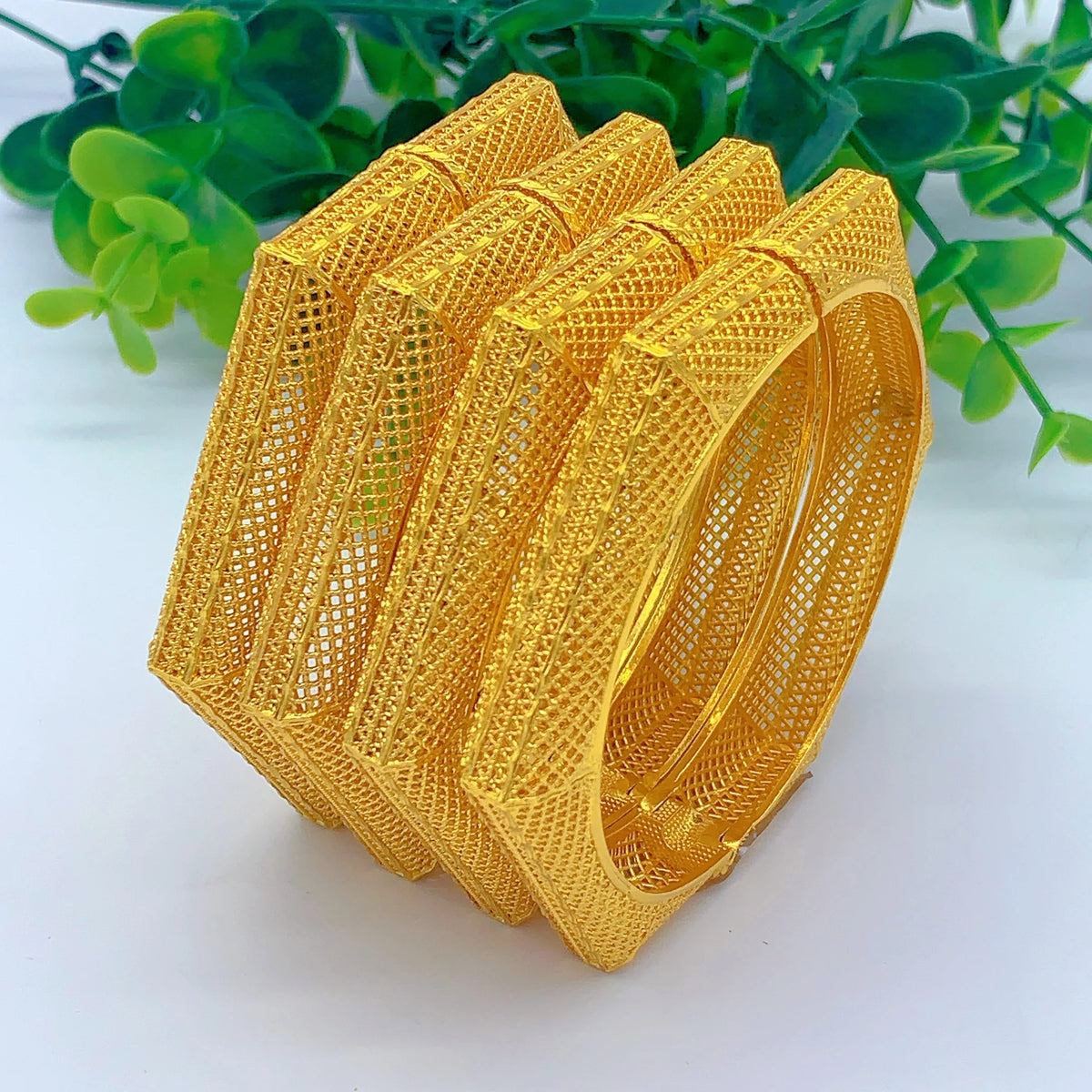 Bracciali da Sposa in Stile Arabo Color Oro 24k per Donne, Bracciale Geometrico di Dubai, Gioielli Africani Eritrei per Matrimoni, Regalo per Feste, Vendita all'Ingrosso