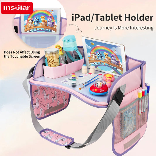Child Go Out Small Drawing Board Kids Travel Tray for Car Seat Children's Car Portable Drawing Board Foldable Whiteboard 4-6Y