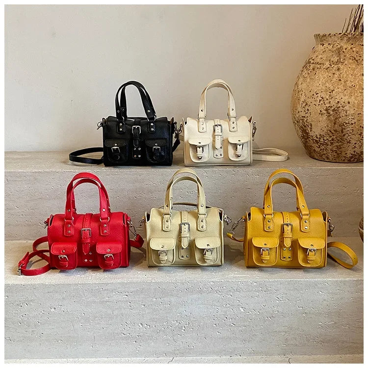 Borsa a Tracolla Stile Retrò Europeo e Americano, Borsa a Spalla Singola con Motivo Lychee, Borsa Messenger da Donna