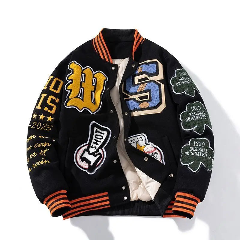 Uniforme da baseball ricamata per uomo Giacche bomber primavera autunno Giacche college vintage Capispalla da donna Abbigliamento uomo moda