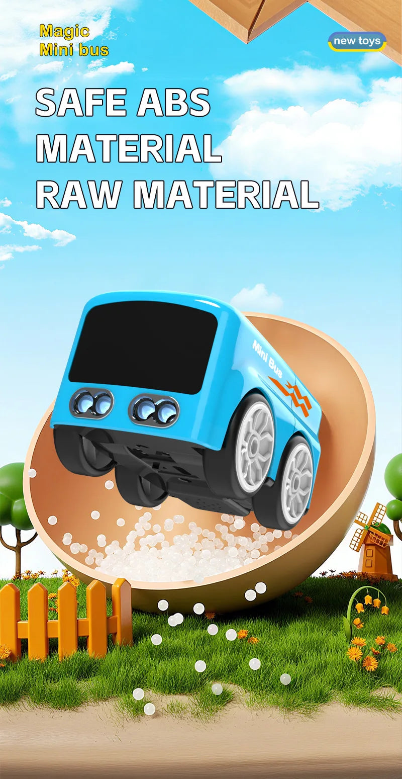 RC Magic Mini Bus Toy  Interactive Inductive Magic Follows Line Car Intelligent Smart Remote Control Cartoon Car Vehicle Toy