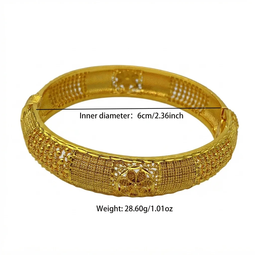 Bracciali e braccialetti placcati in oro di Dubai per donne, gioielli indiani, africani, arabi, etiopi, con ciondoli, per matrimoni e feste.
