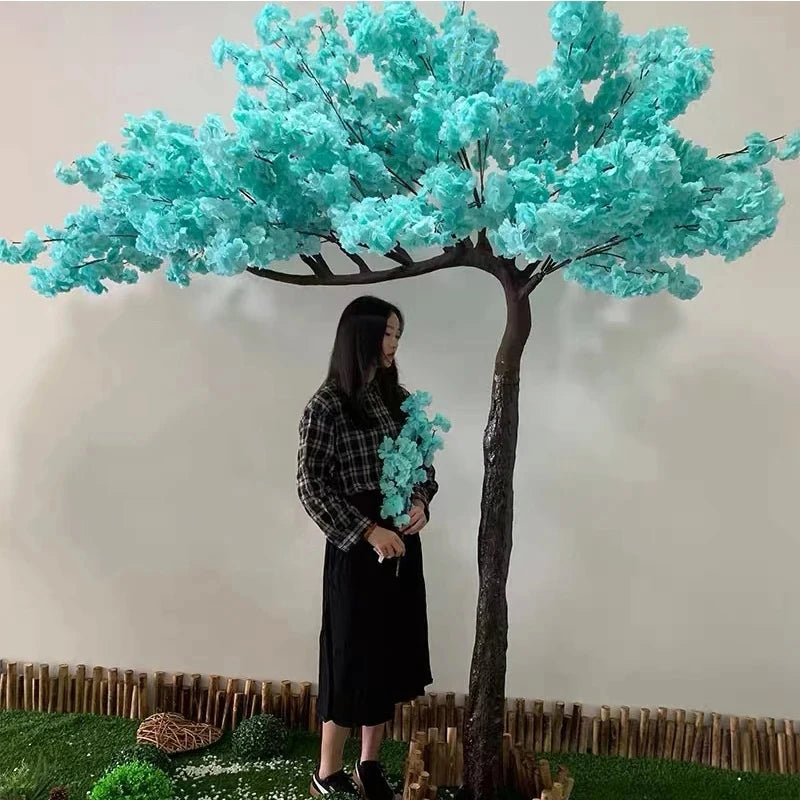 White artificial cherry blossom tree outdoor garden simulation cherry blossom tree wedding party hotel home decoration