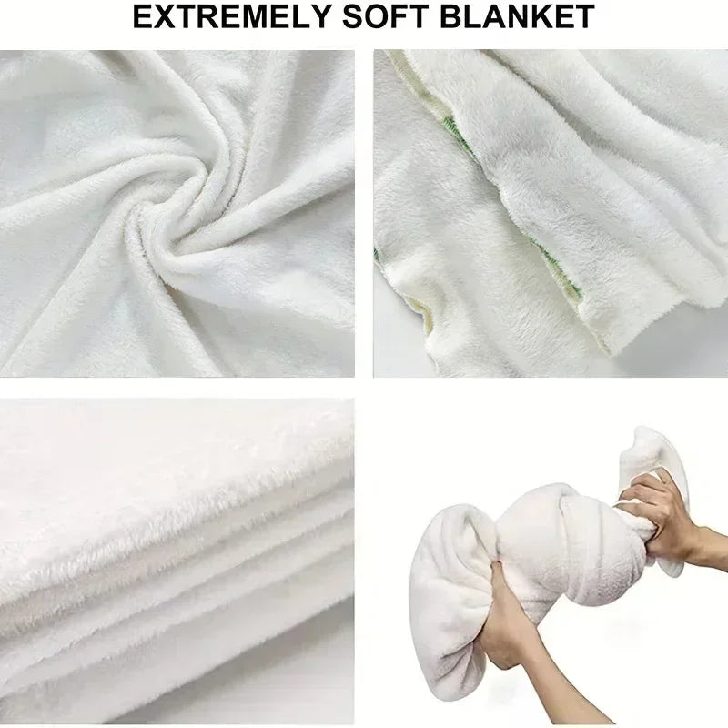 Black White Jungle Zoo Animal Line Art Flannel Throw Blanket, Soft Light Blanket for Kids Toddler Nursery Playroom Gift