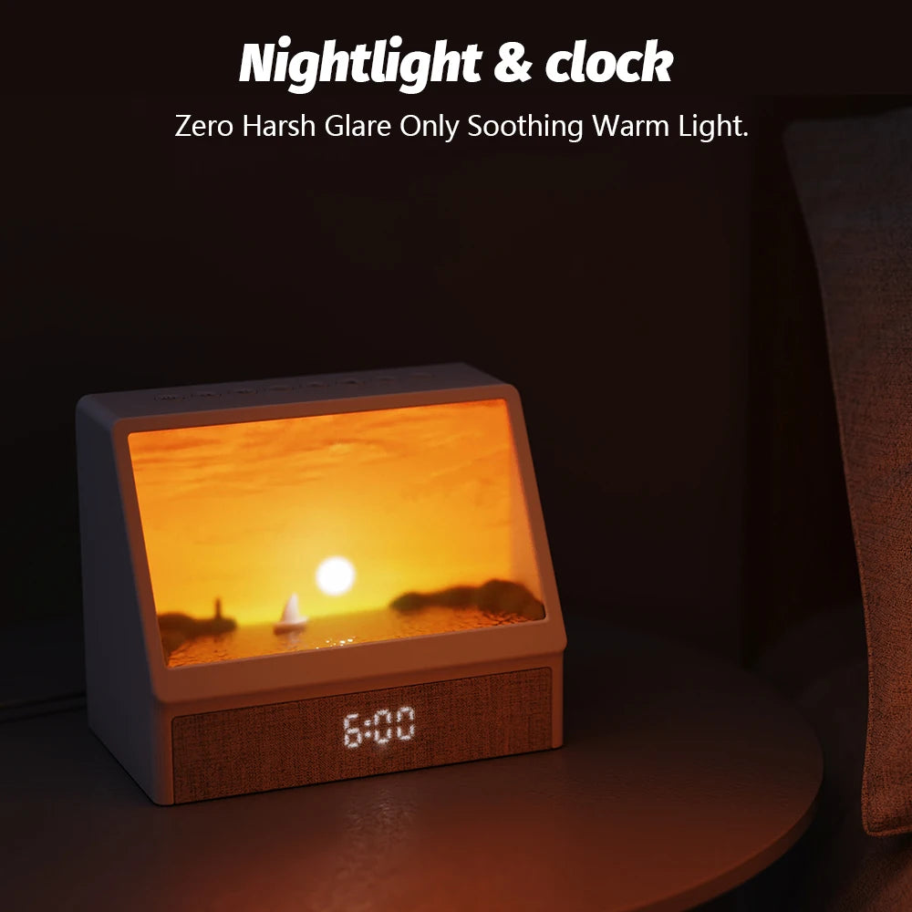 Despertador Sunrise, lámpara de noche con Bluetooth, decoración de mesa, luz de ambiente con mando a distancia y 5 niveles de brillo