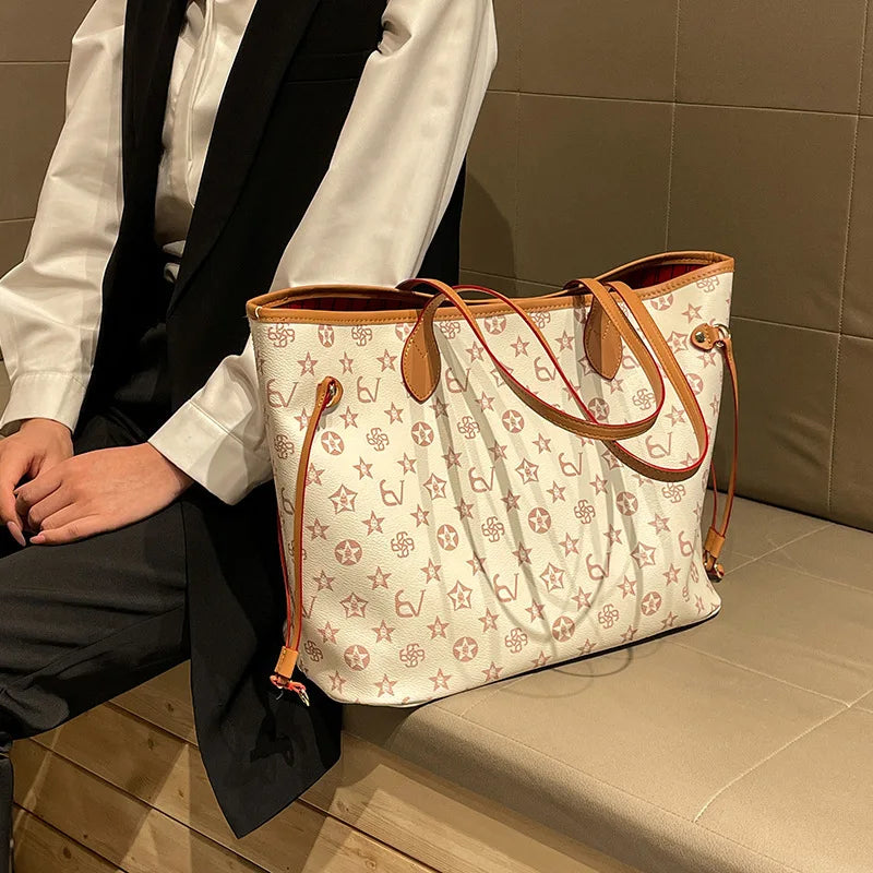 Elegante Borsa Fasciatoio in Pelle da Donna, Borsa a Tracolla Classica da Designer Parigino, Borsa a Spalla Grande Capacità da Donna, Popolare