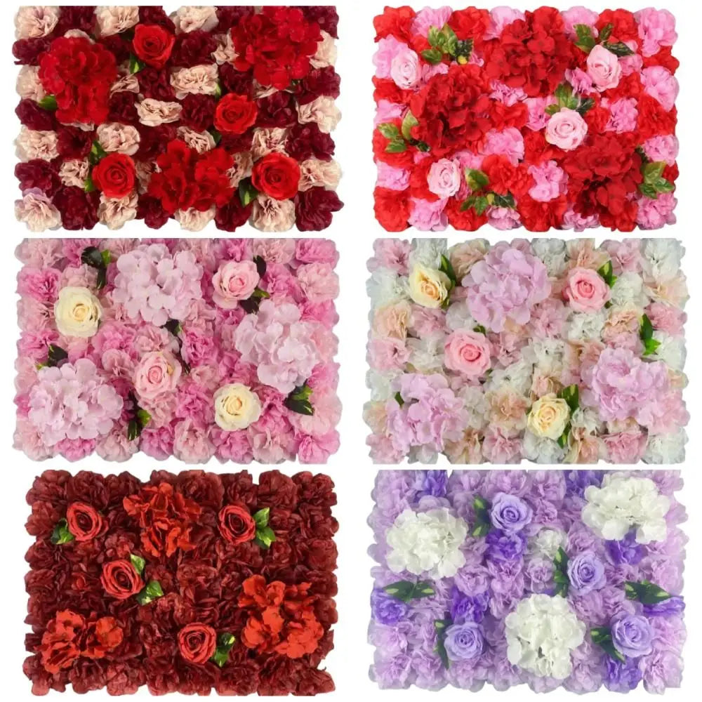 Handmade Artificial Flower Wall Panels Realistic Romantic Wedding Wall Backdrop Easy To Install 60X40cm Plastic 3D Floral Wall