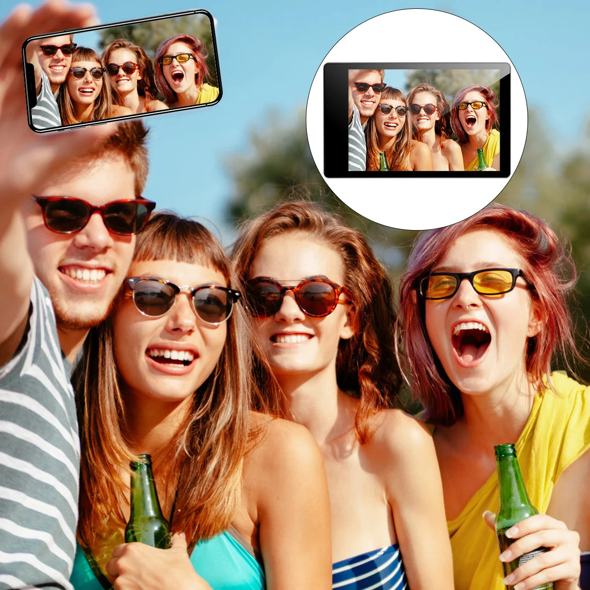 Wireless Vlog Mobile Magnetic Selfie Screen Using Phone Rear Camera for Selfie Vlog or Live Stream Compatible.