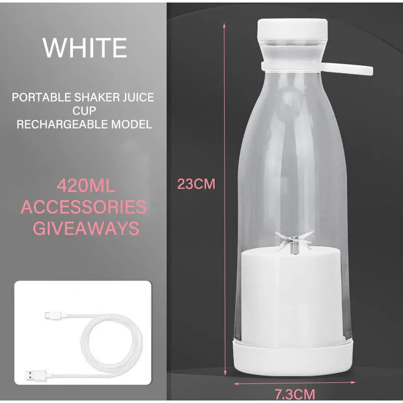 Mini exprimidor de botellas de vino 420ml Mezclador portátil con carga USB Vaso exprimidor multifuncional eléctrico para el hogar