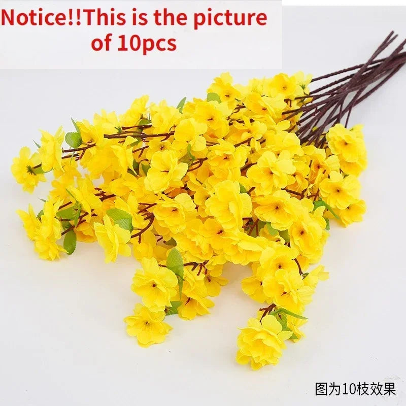 Artificial Peach Blossom 65cm Branch Spring Plum Cherry Blossom Silk Flower Tree Decoration Home Wedding DIY Decoration