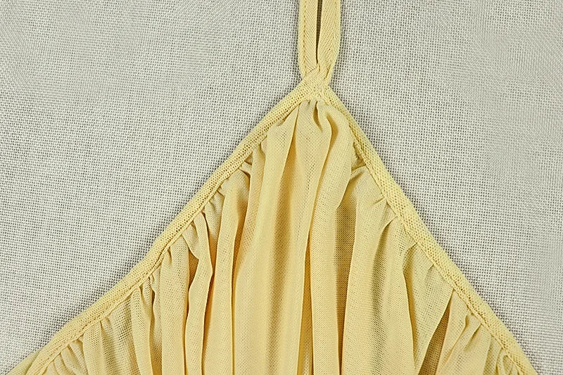 FAGADOER Completo da Donna Sexy con Volant e Collo all'Americana, Top Corto e Minigonna Senza Schiena, Outfit Estivo per Vacanze al Mare e Feste in Spiaggia