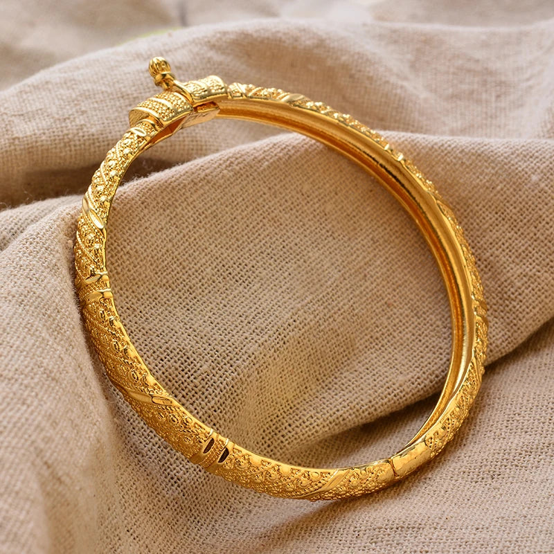 Bracciali Placcati Oro in Stile Dubai per Donne, Gioielli di Lusso per Matrimoni Arabi